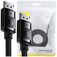 BASEUS KABEL PRZEWÓD DŁUGI SZYBKI WYTRZYMAŁY DISPLAYPORT 8K 60HZ 2M CZARNY