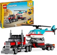 LEGO Creator 3w1 Ciężarówka z platformą i helikopterem klocki 31146 zestaw