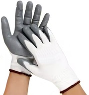 Rękawiczki Rękawice Robocze Oblanie Porowate Mocne Białe Ogrodowe 12 PAR