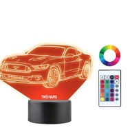 Lampka Nocna 3D LED Ford Mustang Prezent Imię
