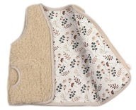 detská vlnená vesta merino tumbler béžová 4-5 rokov podšitá bavlnou
