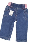 George 9-12m jeansy, proste nogawki, guma w pasie, NOWE! 80