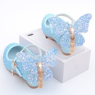 Topánočky sandále princezné trblietavé motýliky