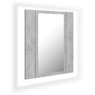 vidaXL Kúpeľňová skrinka so zrkadlom a LED, sivá betónová, 40x12x45 cm