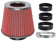 Vzduchový filter kužeľový 155x130x120 mm, červený/karbón, adaptéry: 60, 63,