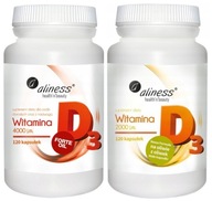 Aliness Vitamín D3 4000UI + Vitamín D3 2000UI Mineralizácia kostí