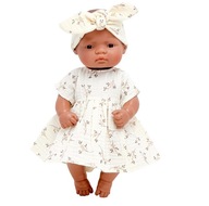 Šaty pre bábiku Miniland 32cm vetvičky na ecru