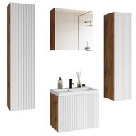 Kúpeľňový nábytok XL 60cm Etna tichý domček umývadlo dub biela MDF
