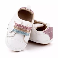 Buty buciki dla dziecka dziecięce niemowlęce białe skórzane miękka podeszwa