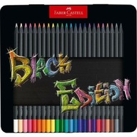 Kredki trójkątne Black Edition METAL 24 kolory Faber-Castell