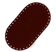 Bőr táskaalj ovális 18cm/10cm barna