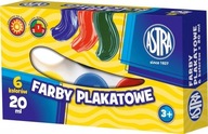 Farby Plakatowe 6 kolorów 20ml ASTRA