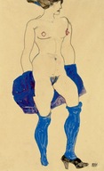 Egon Schiele Stehende Frau mit Schuen und Strumpfen (1913) Plakat 70x40cm