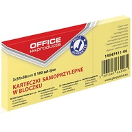 BLOCZEK KARTECZKI SAMOPRZYLEPNE OFFICE PRODUCTS ŻÓŁTY 38x51mm 100 KARTEK