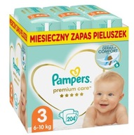 Pampers Premium Care 3 PIELUCHY 6-10 kg 204 szt.