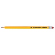 Ołówek drewniany DONAU HB żółty z gumką