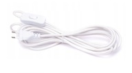 Opletený kábel 2,5m s vypínačom biely
