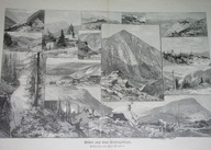 1884 oryginał SUDETY KARKONOSZE Jelenia Góra Karpacz Śnieżka Śląsk RZADKA
