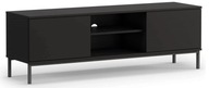 Konferenčný stolík RTV skrinka dvierka zásuvky loft čierna QUERTY RTV 2D 150 cm