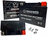 Akumulátor Moretti GEL 12V 4Ah 50A P+ MTX4L-BS-MF + 2x Skrutka  matica batérie Univerzálna - 2XSN
