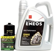 Syntetický motorový olej Eneos Max Performance 4 l 10W-40 + Hiflofiltro HF303rc hiflo olejový filter Kawasaki