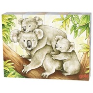 Drevené kocky Goki puzzle zvieratá Austrálie