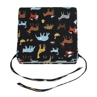 Booster Seat for Dining Table Chair Heightening Cushion with Animal Black