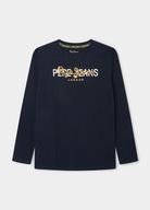 Pepe Jeans NH4 bsb TMAVOMODRÁ BLÚZKA S DLHÝM RUKÁVOM LOGO 164