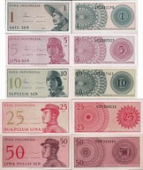 Indonezja 1964 zestaw 1+5+10+25+50 sen P.90-94 UNC