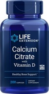 LIFE EXTENSION Citrát vápenatý s vitamínom D (200 kapsúl)