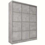 Szafa przesuwna 150 cm TOP beton szuflady półki