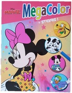 KOLOROWANKA MEGA COLOR DISNEY Z NAKLEJKAMI Minnie Mause Pluto Miki Donald