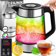 NAGY ELEKTROMOS VÍZFORRALÓ 1,7L HŐMÉRSÉKLET SZABÁLYOZÁS MEGVILÁGÍTOTT RGB 2200W