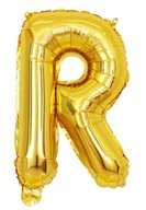 Balon foliowy litera złota R urodziny hel 40 cm