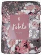 Mäkká deka šedá 150x200 cm s ružovými kvetmi