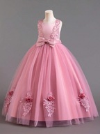 SHEIN różowa maxi sukienka tiulowa z kokardą 11L