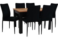 6 SZARYCH krzeseł i ROZKŁADANY stół KRAFT 80x120/160 DO SALONU JADALNI