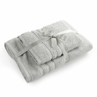 Komplet ręczników 2 szt srebrny upominkowy frotte Lorena