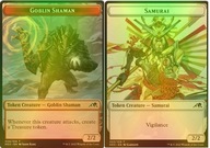 MTG Goblin Shaman (R 2/2) // Samurai Token (W 2/2) (TNEO) - FOIL TOKEN - NM