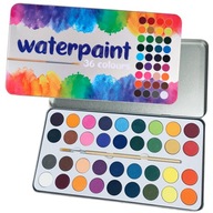 waterpaint Sada akvarelových farieb 36 farieb kovová plechovka