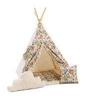 Namiot tipi dla dzieci, bawełna, okienko, poduszka, słodka sielanka