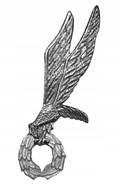 Naklejka znak spadochronowy srebrny wieniec
