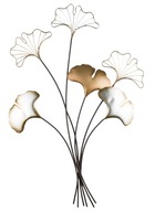Nástenná dekorácia kovová zlatá strieborná kvety
