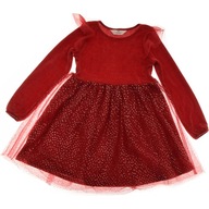 H&M sukienka dziewczęca Sweterkowa z Tiulem Czerwona 140