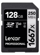KARTA LEXAR PROFESSIONAL 128GB 1667x 250MBs UHS-II