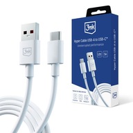 Biały Kabel Przejściówka USB-A do USB-C 60W 3A 1.2m - 3mk Hyper Cable