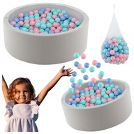 MEDENCE LABDÁKKAL SZÁRAZ MEDENCE LABDÁKKAL GYEREKEKNEK SZÜRKE 90X30CM 200 LABDA