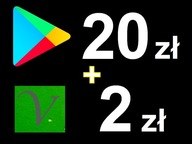 Google Play 20zł + Vertigo 2zł Karta Podarunkowa