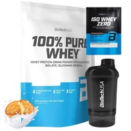 BIOTECH 100% PURE WHEY 454g PROTEÍN IZOLÁT + VZORKA ISO WHEY ZERO + SHAKER