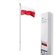 MASZT FLAGOWY PREMIUM 1,8 Ogrodowy Aluminiowy 6m Flaga Polska 150x90 Polski